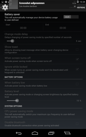 Neben dem Erscheinungsbild des ROMs k&ouml;nnen auch Dinge wie der Batterieschonmodus genau eingestellt werden. (Screenshot: Golem.de)